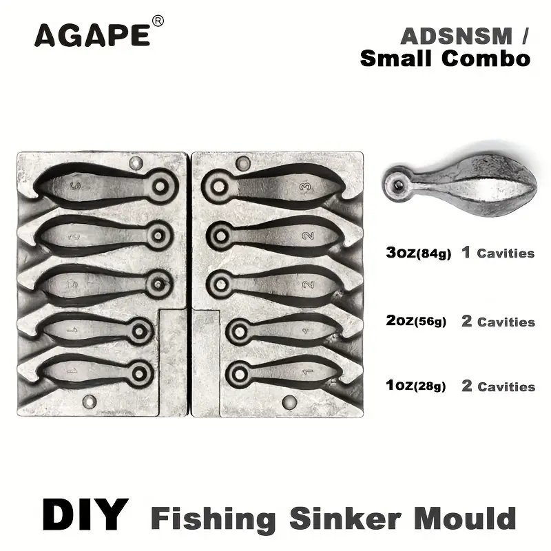 Adsnsm Diy Fishing Snapper Sinker Mould Small Combo With 5 - Temu