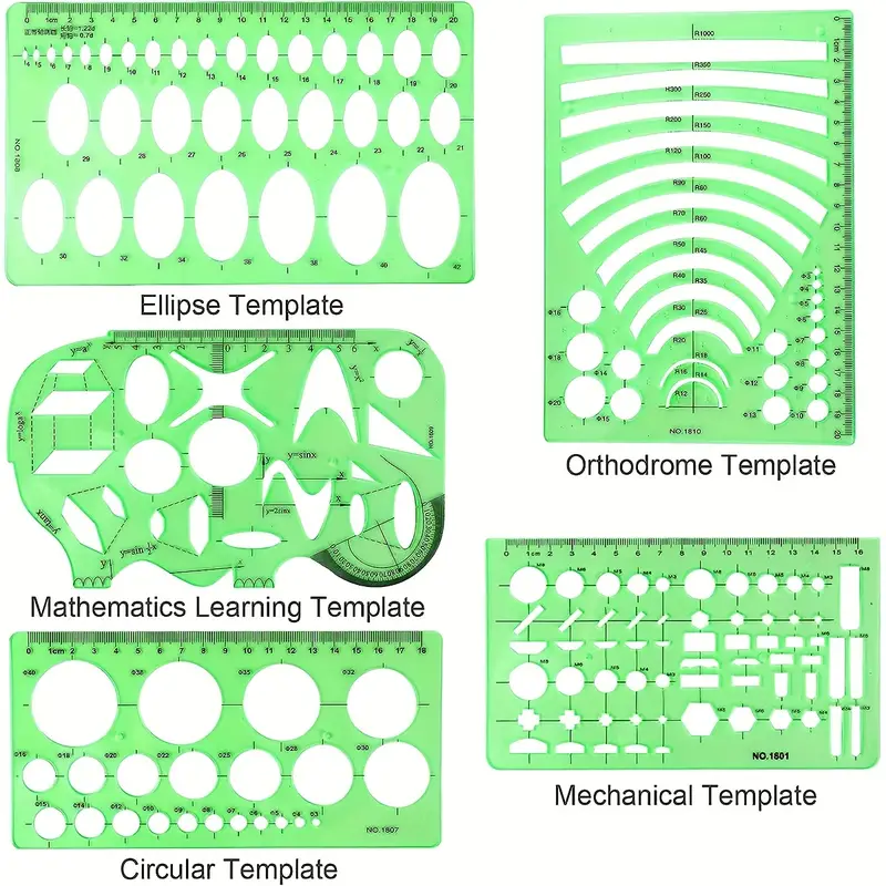 Geometric Drawings Templates Drafting Stencils Measuring - Temu