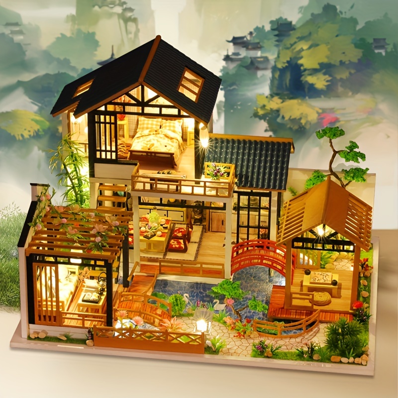 Diy Cabin House Assembly 3d Puzzle Tridimensionnel Kit De - Temu