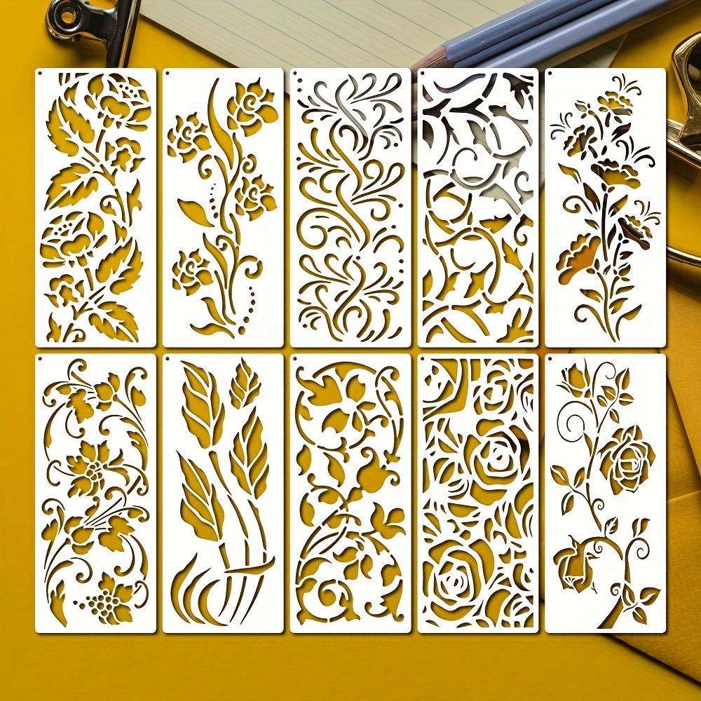 Flower Stencils Reusable Various Flower Stencil With Metal - Temu