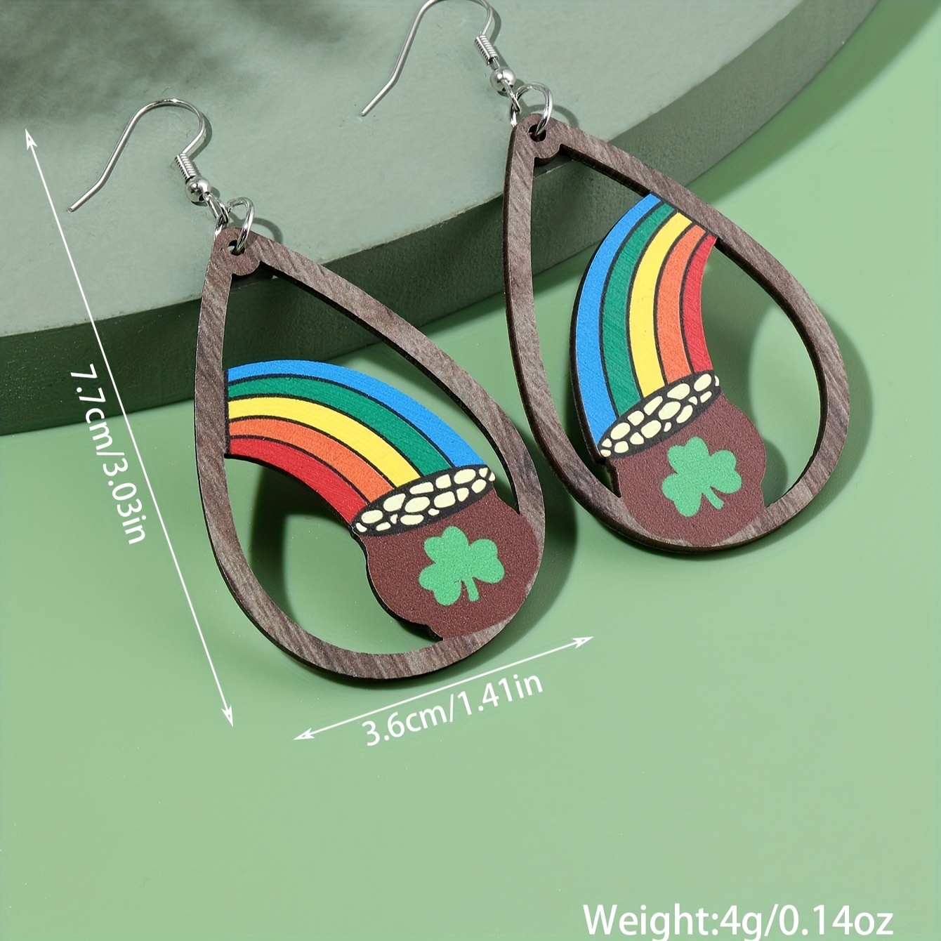 shamrock earrings St Patricks Day earrings dangle jewelry green 4