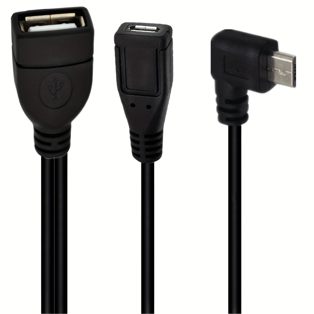 USB 2.0 Cable OTG A F Micro USB M with USB 30cm Black - USB Cables