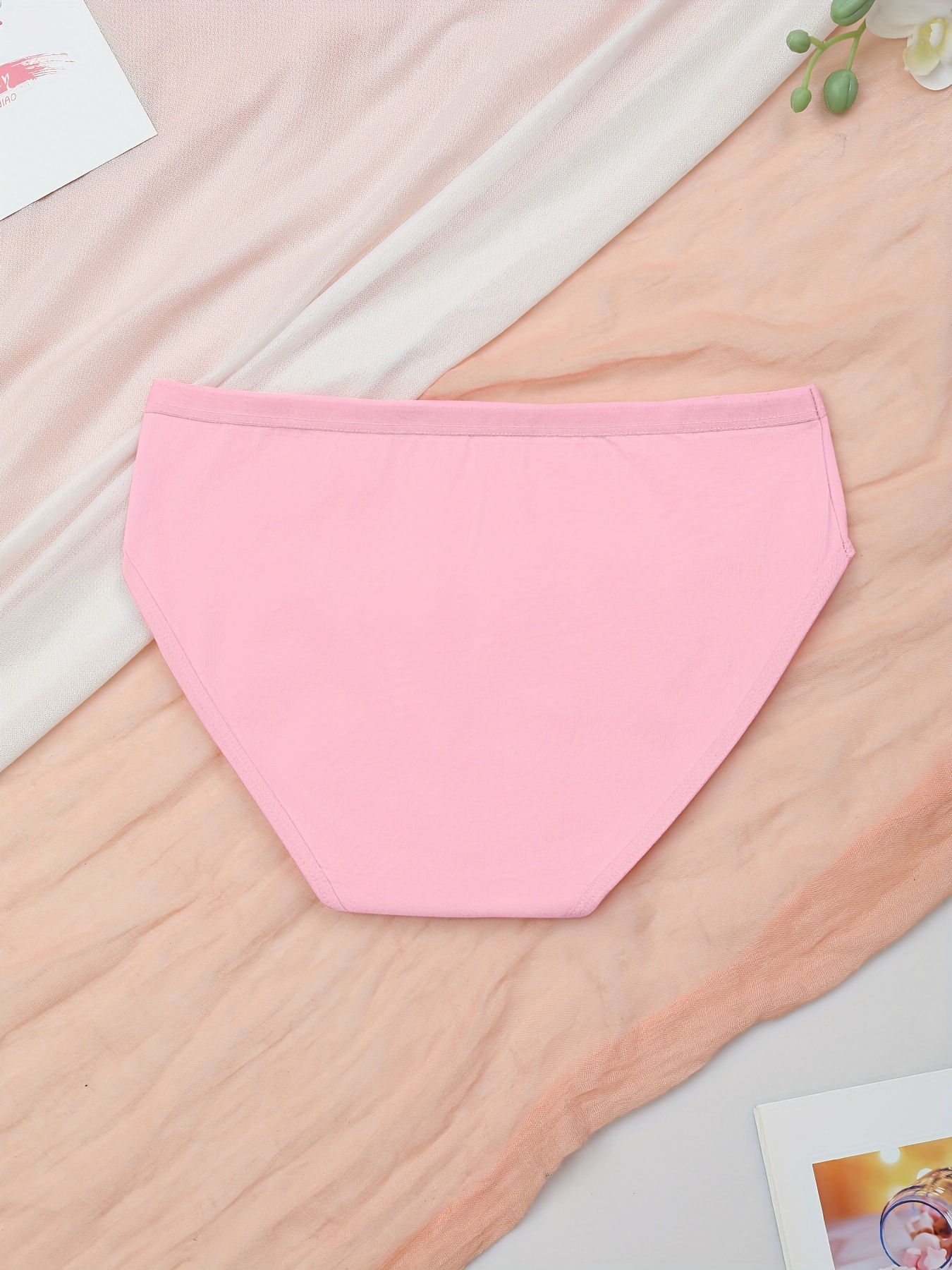 Heart Embroidered Briefs Simple Comfortable Everyday Panties - Temu