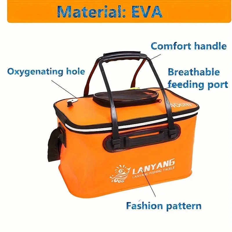 Portable EVA Fishing Bag, Collapsible Fishing Bucket, Live Fish Box,  Camping Water Container, Multi-Functional Fish Bucket