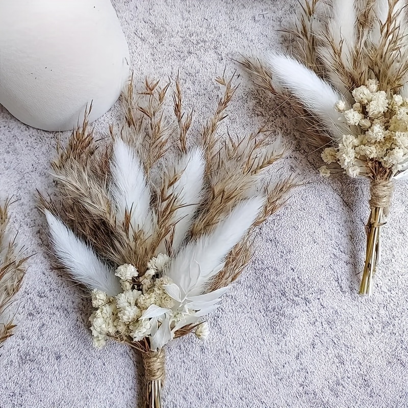 Mini Dried Flowers Bouquet DIY Craft Pampas Grass Plants Decor