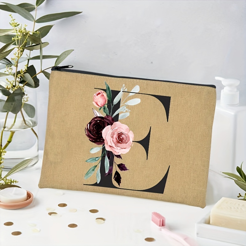 Floral Print Cosmetic Bag Bridesmaid Makeup Case Organizer