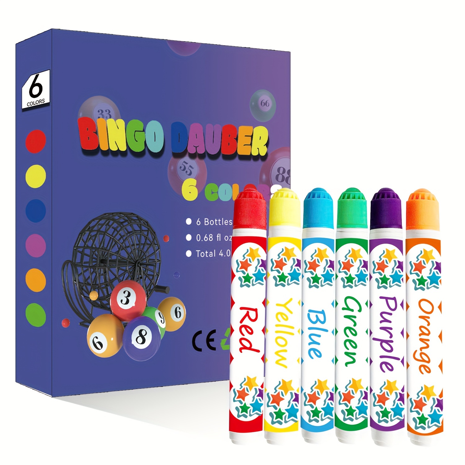 JMS we create smile Pack of 20 - Large Bingo Dabber Marker Pens Non drip  Bingo Dabbers Bright Dauber Marker for Bingo Tickets Bingo Flyers Lotto Fun  Family Game : : Toys