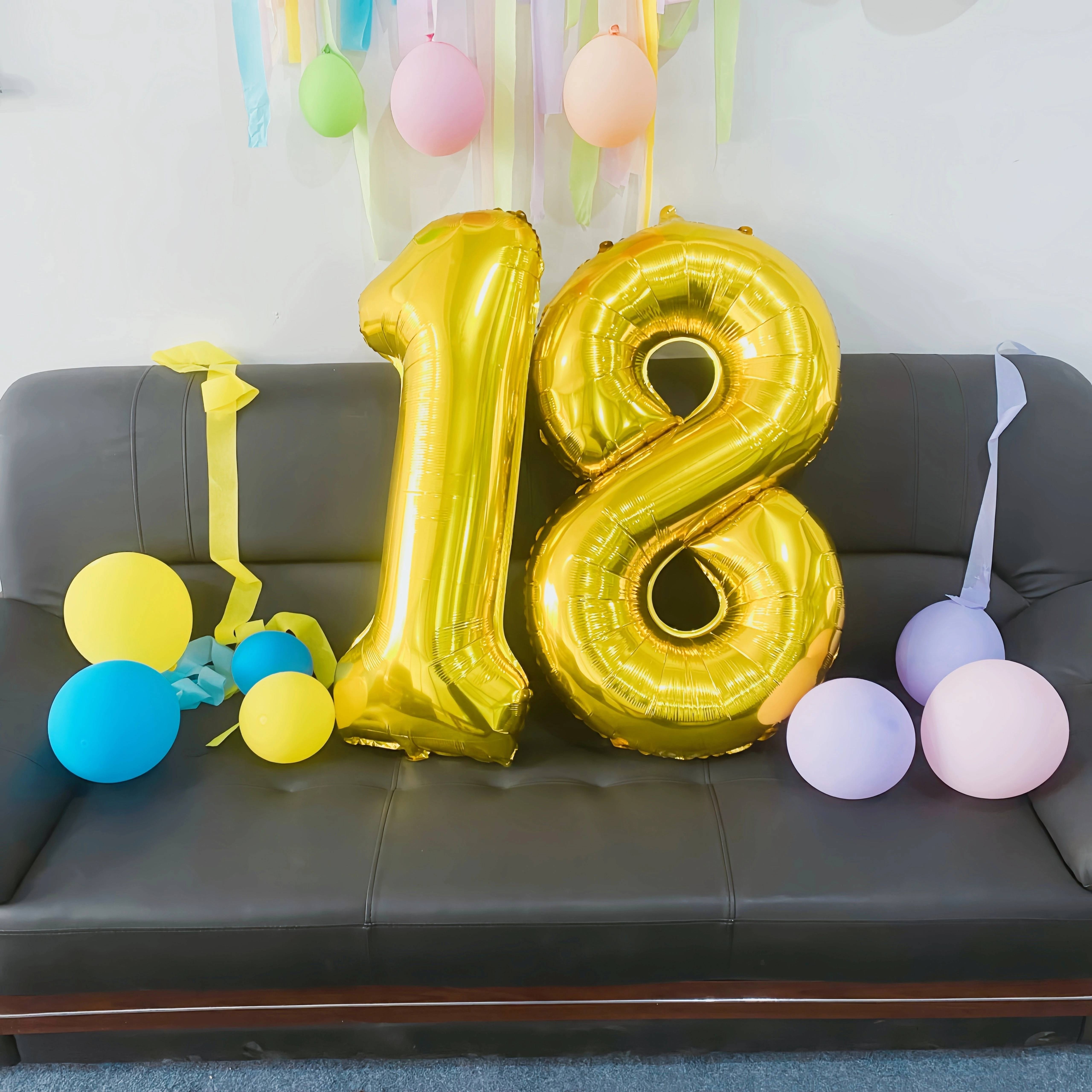 Globos digitales gigantes de helio de 40 pulgadas, decoración de cumpleaños  51 para niñas o niños, suministros de fiesta de cumpleaños número 51
