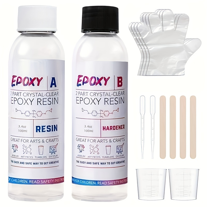 Clear Pour 2 Gallon Epoxy Resin Kit - Premium Clear Epoxy Resin for Countertop, Table Top, Art, Craft, DIY, Wood and Resin Molds (1 Gallon x 2 Set)