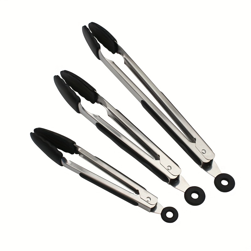 12 Premium Stainless Steel Kitchen Tongs with Silicone Tips