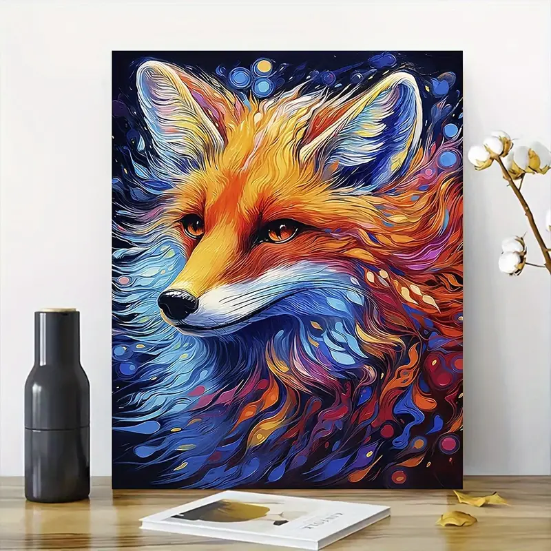 Fox Easy Diy Oil Paint By Numbers For Adults Beginner ( - Temu