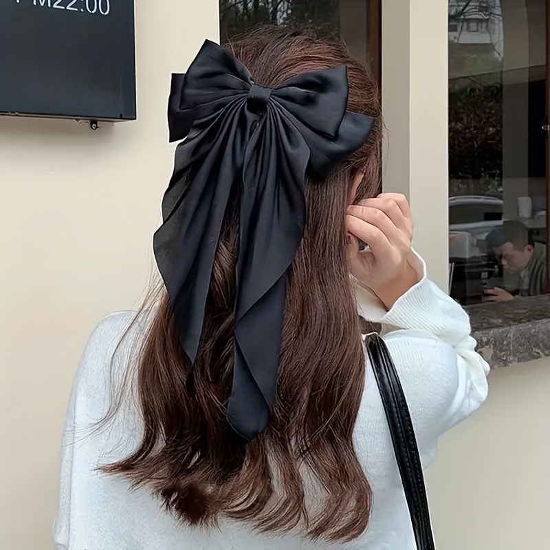 Velvet Rhinestones Women Hair Clips | Women Velvet Ribbon Bow, Style B
