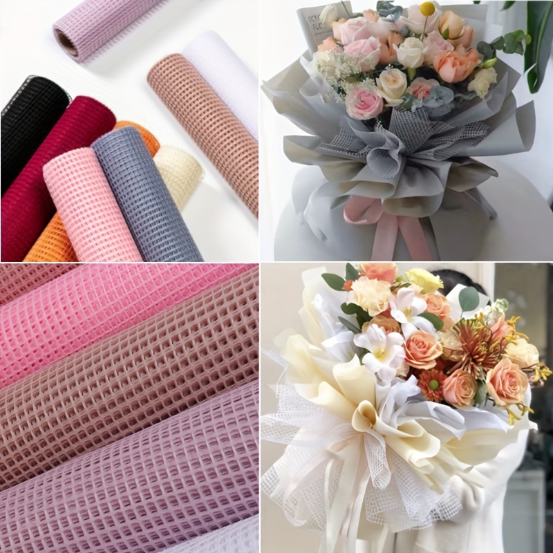 Hollowed Out Square Mesh Flower Bouquet Flower Packaging - Temu