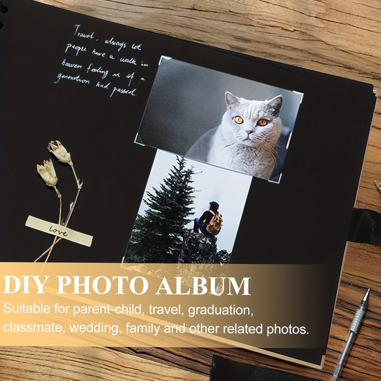 1pc DIY Photo Album Photo Albums Scrapbook Photo Album Black Pages Photo  Album Paper Photography Album Book DIY Photo Collector Picture Album Bow Tie