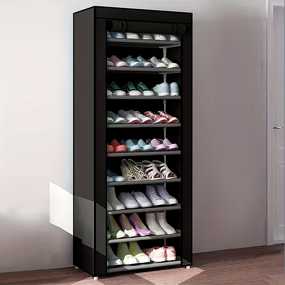 Multi-layers Portable Shoe Rack, Foldable Vertical Shoe Rack With Dustproof  Cover, Home And Dorm Entryway Shoe Storage Cabinet, Suitable Shoe Organizer  For Entrance, Bedroom, Dormitory, Closet - Temu