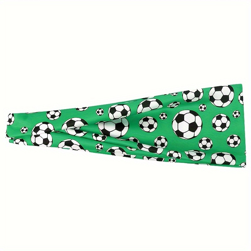 Image of 1pc Football Pattern Printed Head Band Elastic Non Slip Knotted For Gym