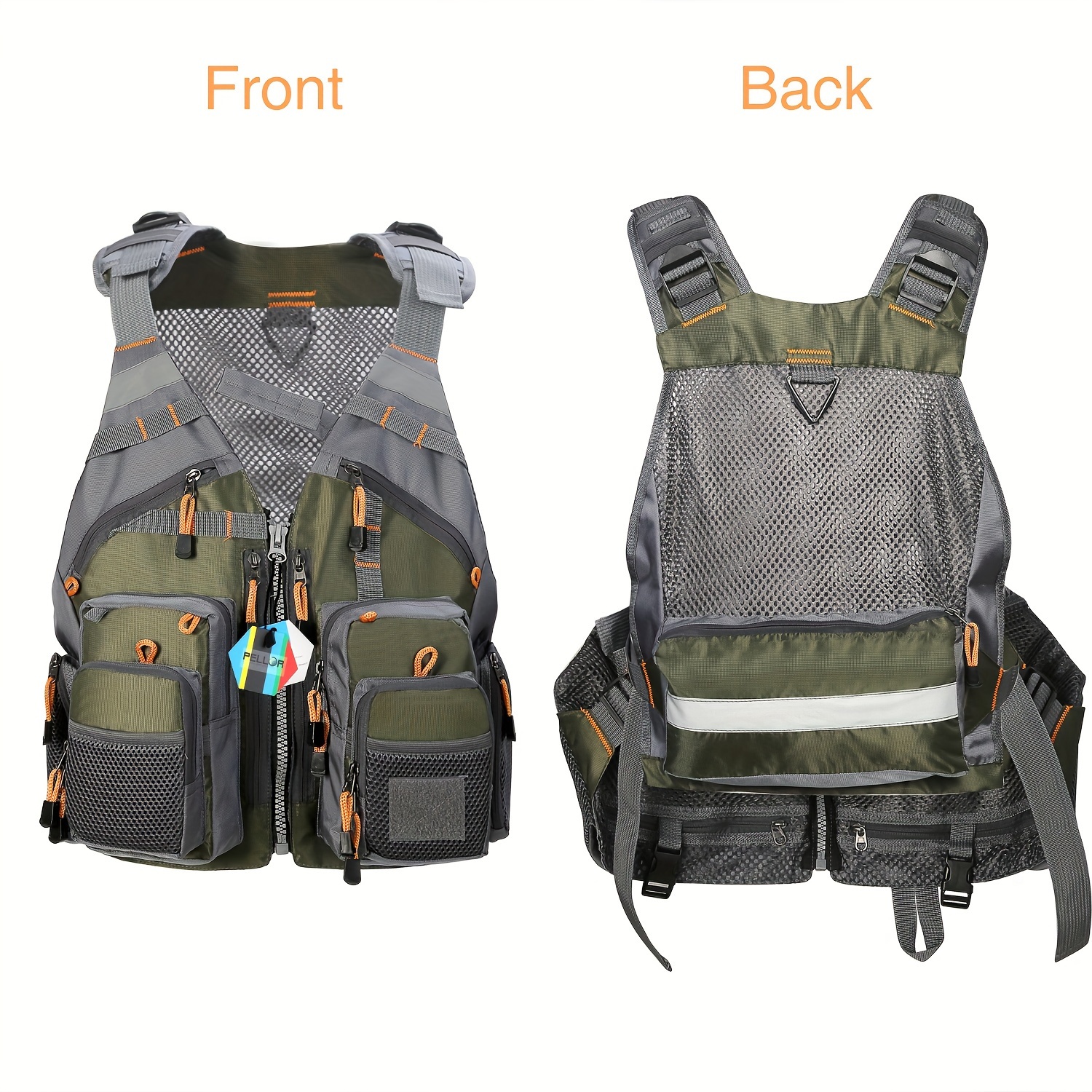 1pc Multi-Pocket Breathable Fishing Vest, Removable Oxford Fabric Fishing Vest Backpack, Multifunctional for Adventure, Travel, Fishing,Temu