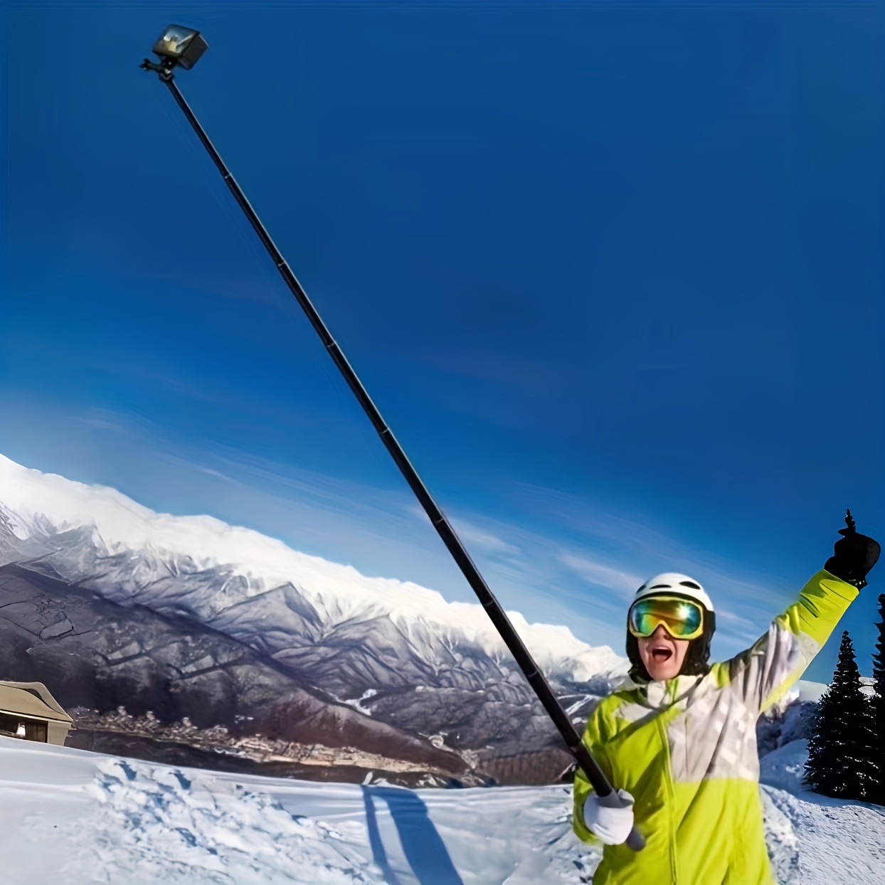 Carbon Fiber Selfie Stick Adjustable Extension Pole For Insta 360 Action  Camera