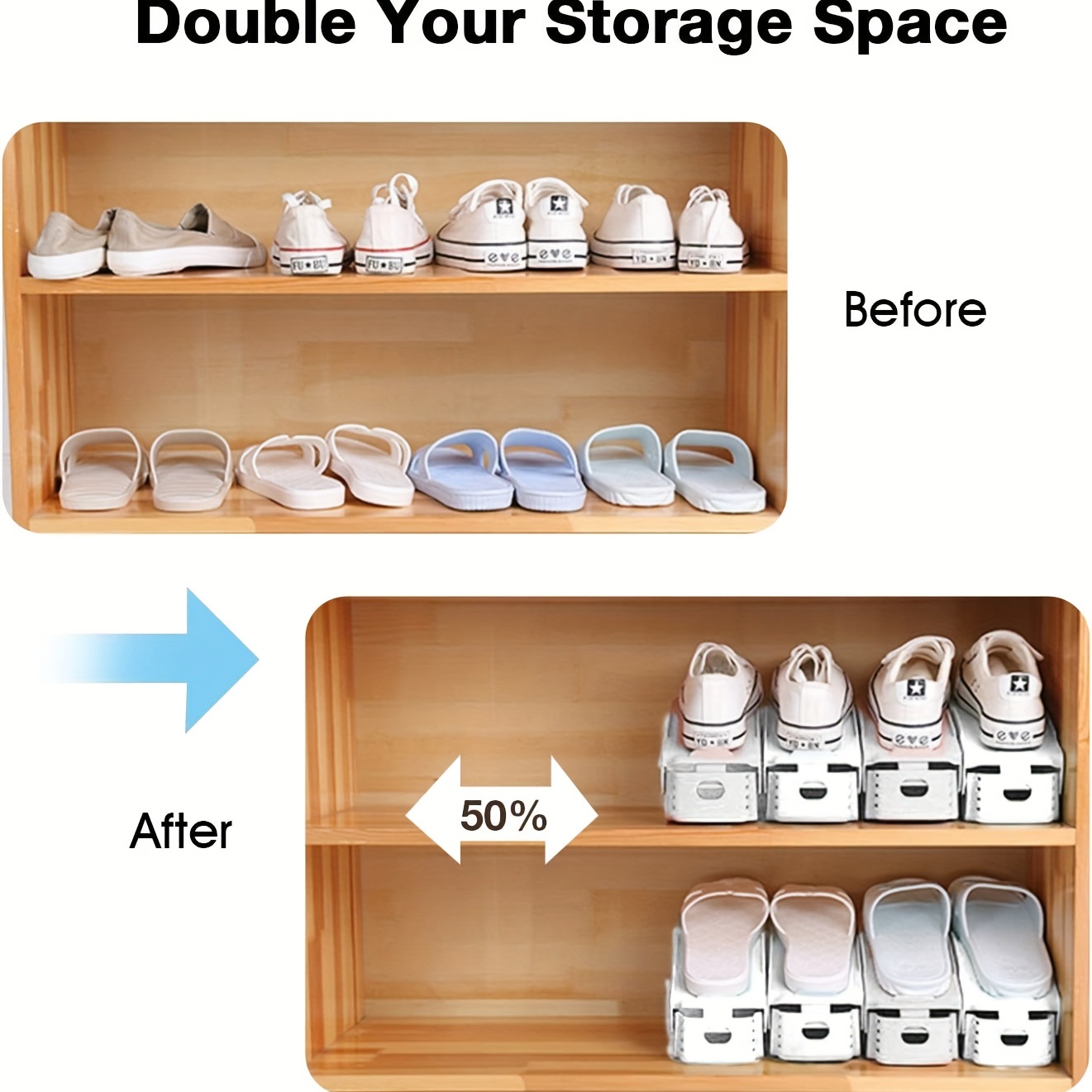 Shoe Slot Storage Organizer Adjustable Plastic Shoe Rack - Temu