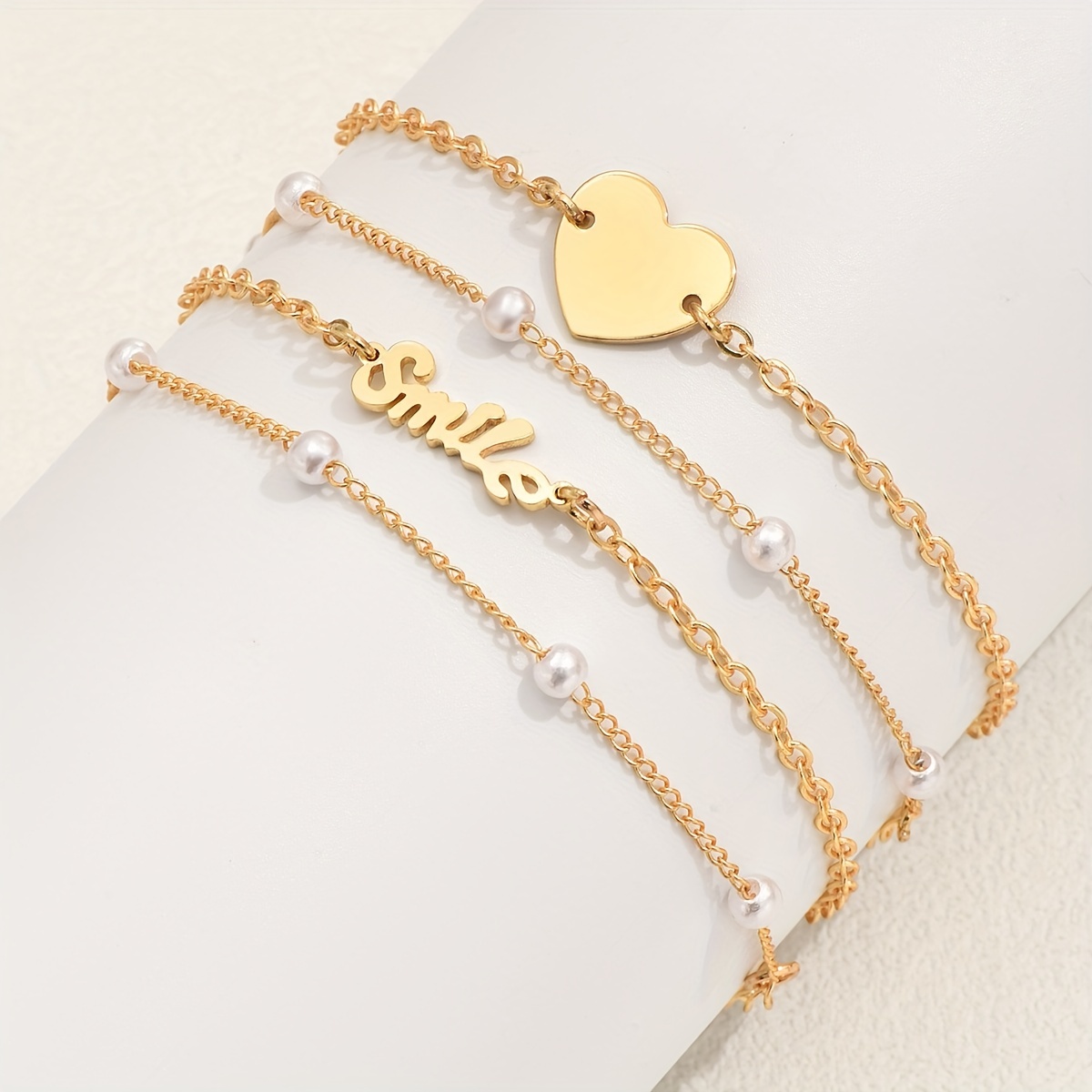 Heart & Letter Decor Bracelet