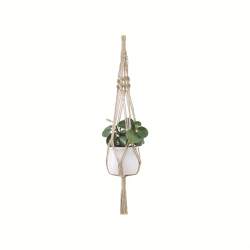 Macrame Pot Holder - Single Small pot - Rope White - NEW - 75x7 (cm)