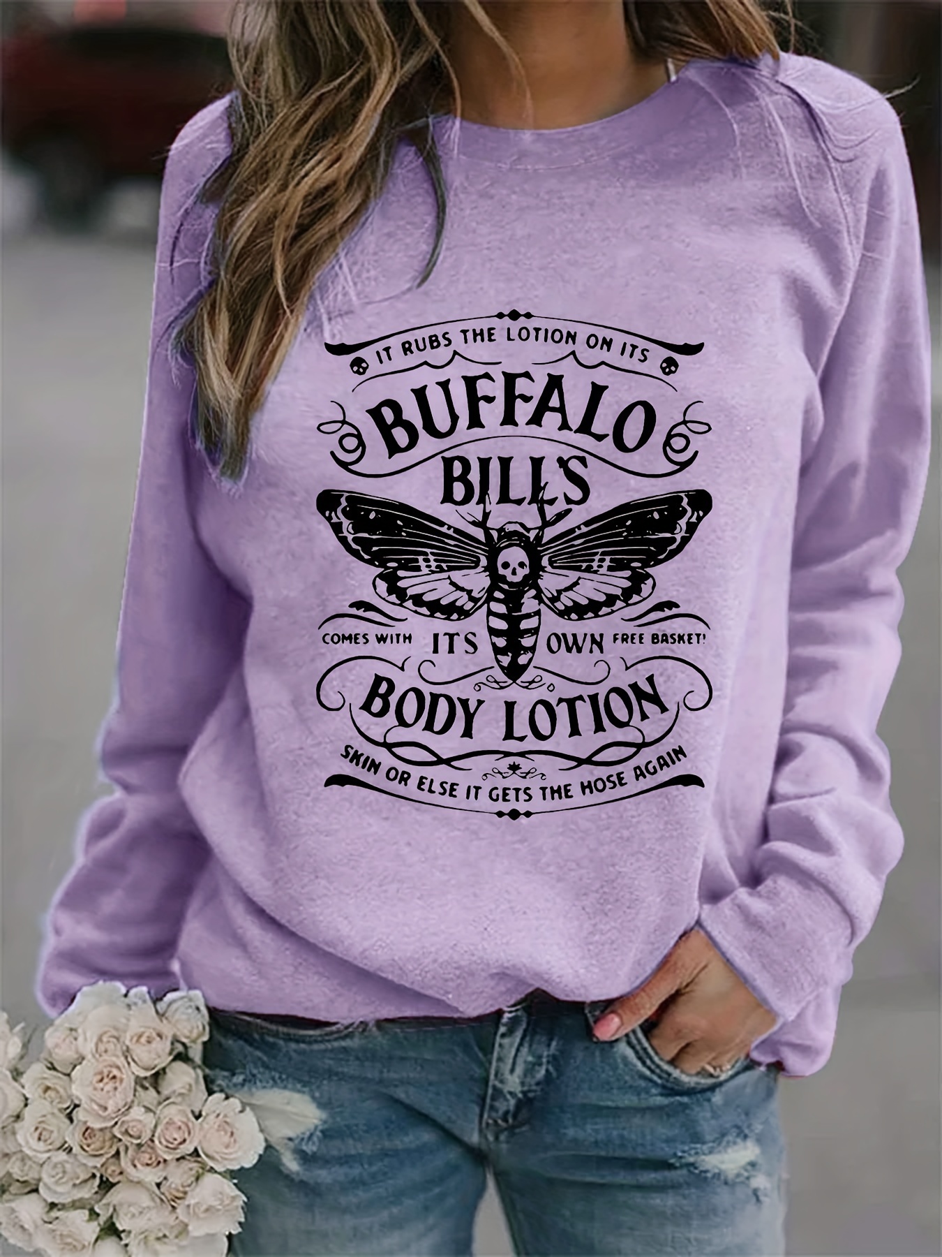 Buffalo Bills Print T-shirt, Casual Crew Neck Long Sleeve Top, Women's  Clothing - Temu Australia