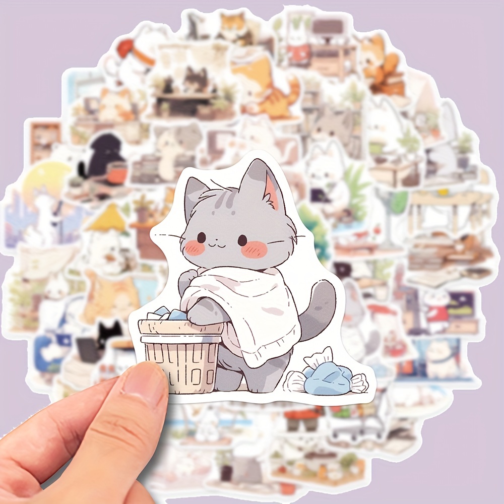 

50pcs Cartoon Animal Vinyl Waterproof Stickers For Water Bottle, Car, Cup, Computer, Guitar, Skateboard, Luggage, Bike, Motorcycle, Snowboard