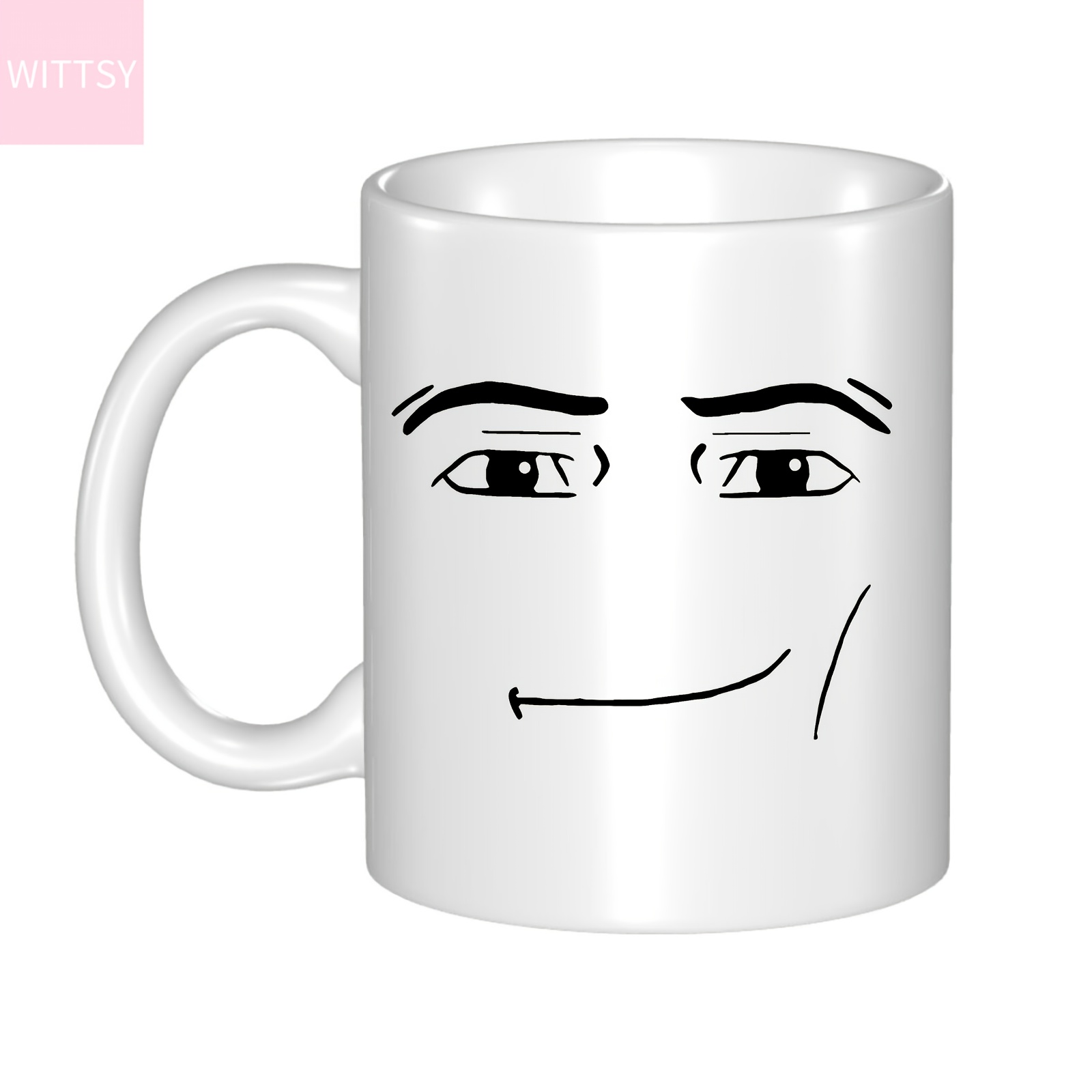 Roblox Man Face and Woman Face Ceramic Mug 11oz double Sided 