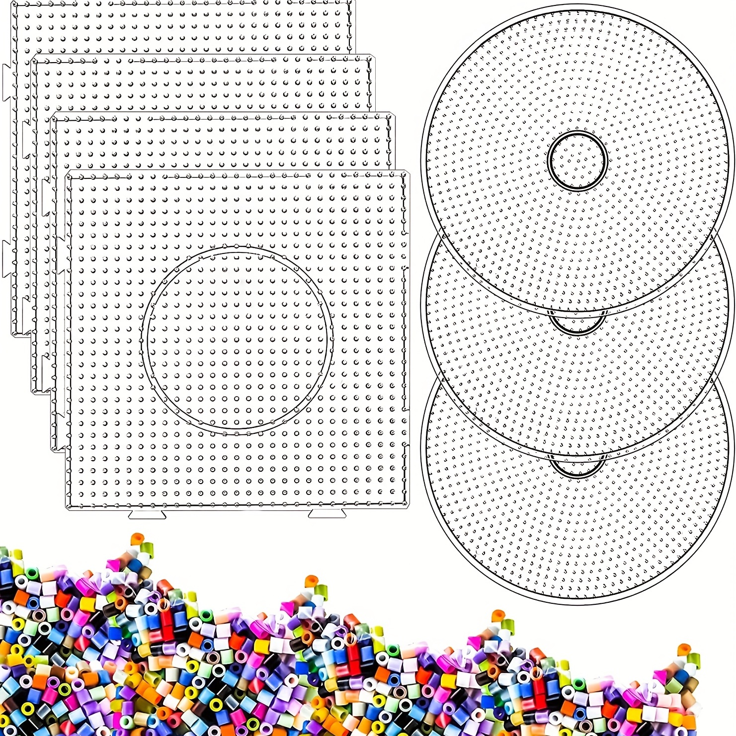 Large Clear Plastic Fuse Boards Beads Pegboards With 6 - Temu