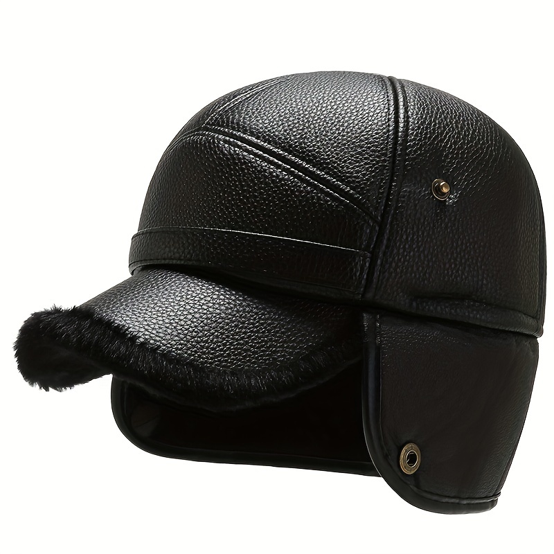 Men's Warm Wide Brim Baseball Cap for Winter Outdoor Ear Protection