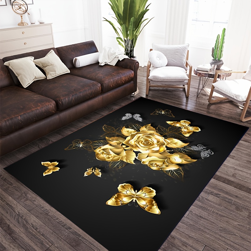 Golden floor mat living room big carpet customize Bedside rug