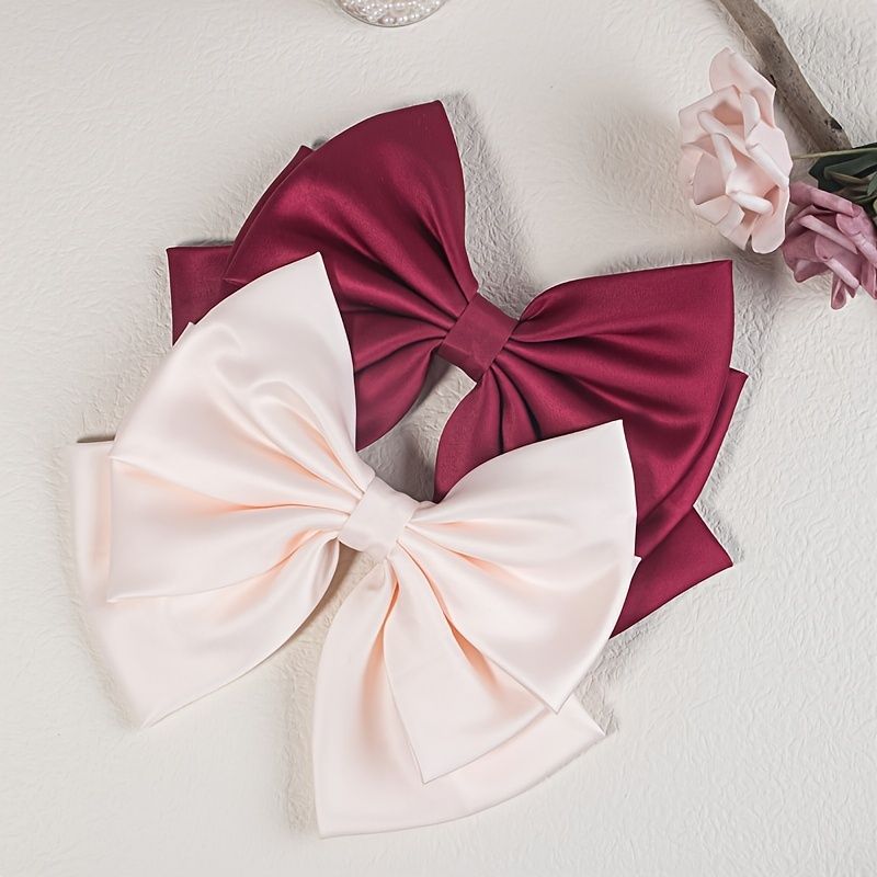 Hair Clip Smooth Satin Decorative Hair Pin Oversized Bow Girls Hair Clip Hair  Styling Accessories Cute Hairpin | Shop The Latest Trends | Temu