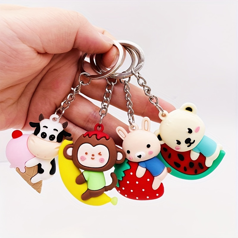 1pc Plush Doodoo Rabbit Doll Keychain Cute Keyring Pendant For Car Or Bag