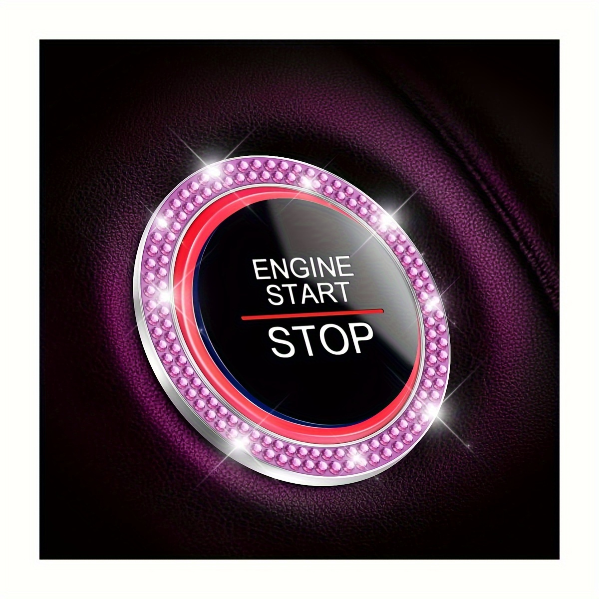Car One Button Start Button Decorative Sticker Engine Stop - Temu