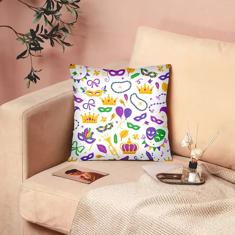 Mardi Gras Throw Pillow Covers For Home Decorations - Temu