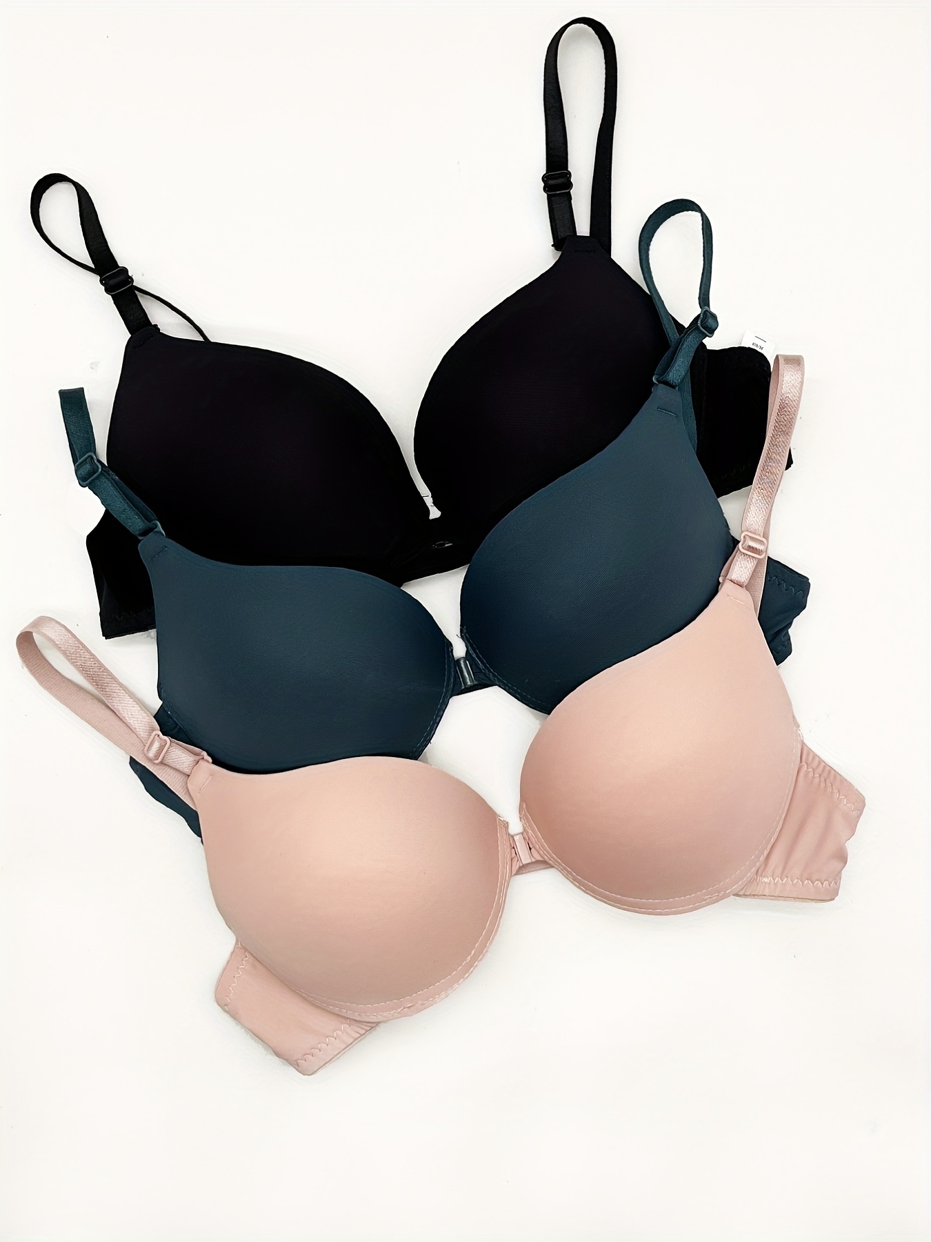 Front Buckle Push Bras Comfy Breathable Everyday T shirt Bra