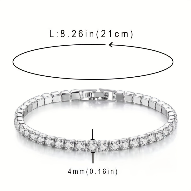 4mm Zircon Tennis Bracelet for Couples