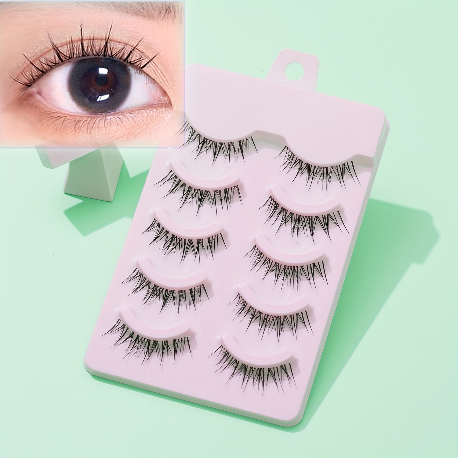 Manga Lashes, Transparent Stem Spiky Anime False Eyelashes, Natural Look  Japanese Pointy Cat Eye Lashes, Reusable Cosplay Wispy Eyelashes Extension  Makeup Tool - Temu