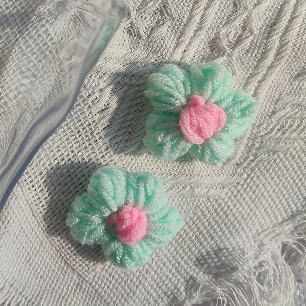 Colorful Wool Flower Braided Flower Crochet Clothing Patches - Temu