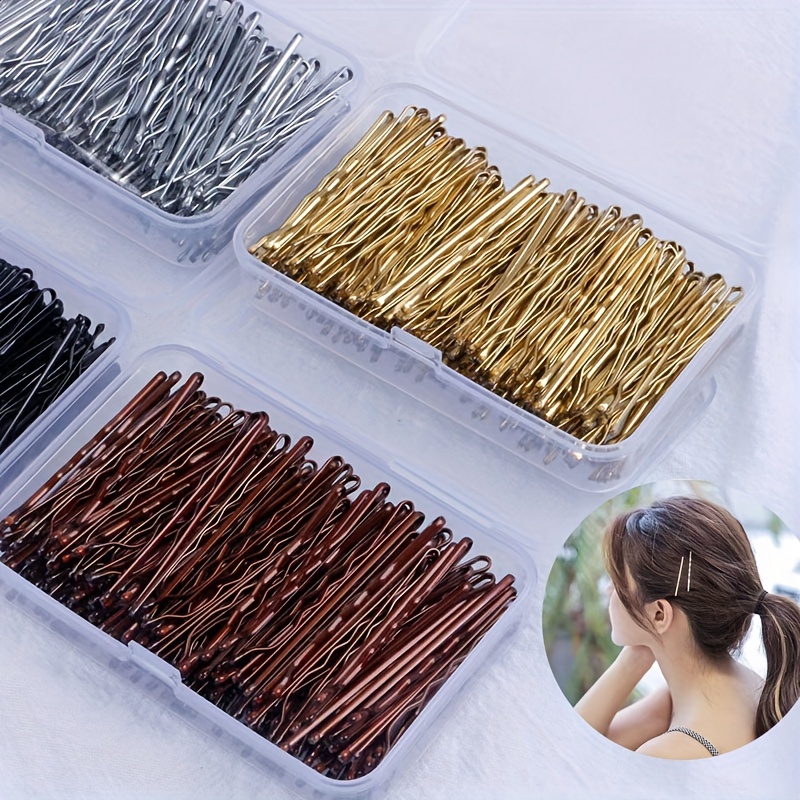 200 Pcs U Shaped Hair Pins, Portable Hair Grips Brown Hair Pins, Bobby Pins  Brown Hair Clips Hair Styling Pins for Women, Easy to Use, Fashionable Hair  Clips for Styling(Coffee) 