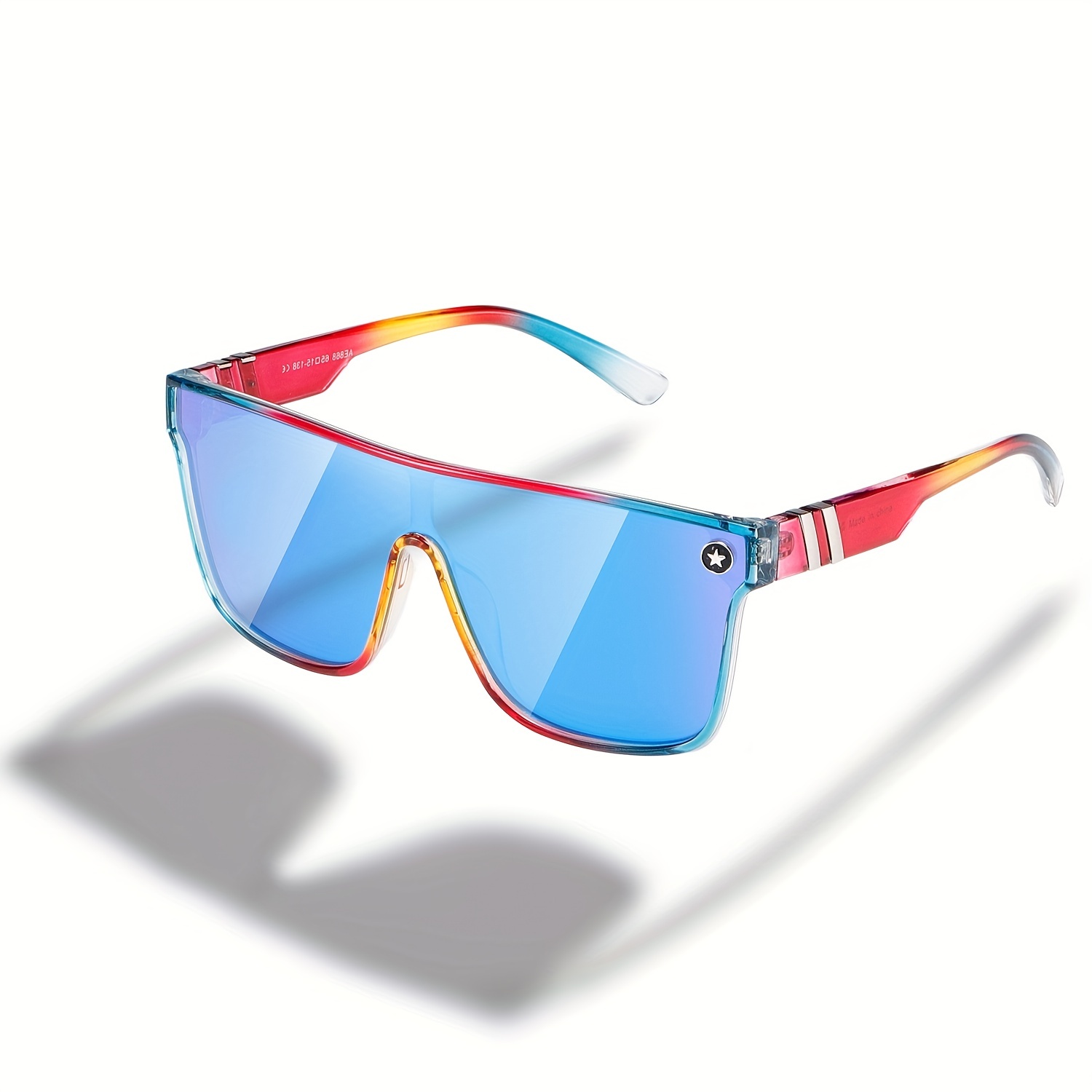 1pc Men's Trendy Vintage Square Frame Polarized Sunglasses, Sports Cycling Glasses, UV Protection,Sun Glasses,Temu