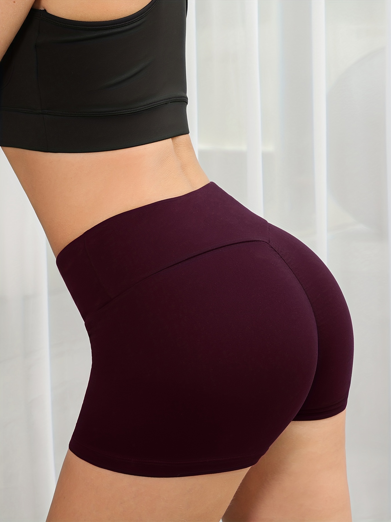 Athletic Shorts for Women Plus Size Elastic High Waisted Tummy Control  Workout Running Gym Yoga Scrunch Butt Booty Shorts Womens Bike Shorts  (Black,S) at  Women's Clothing store