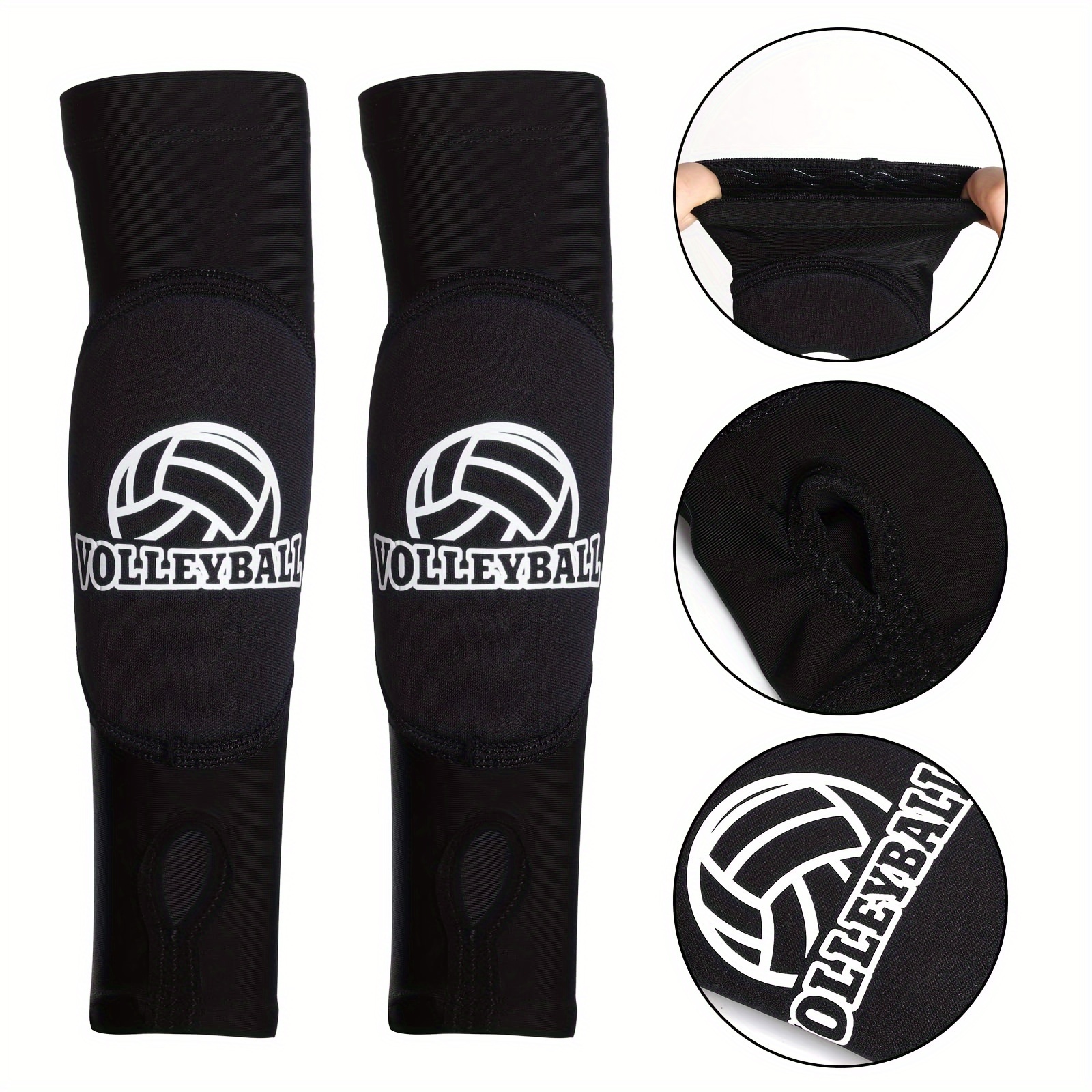 Genouillères et manchons de volleyball souples pour frapper les avant-bras,  équipement de volleyball avec coussinet de protection, trou pour le pouce