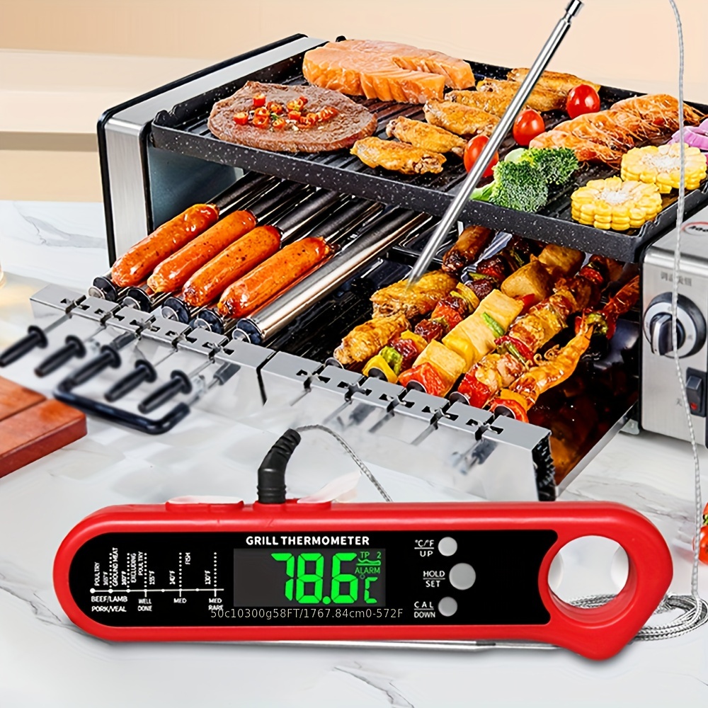 Digital BBQ Electronic Meat Thermometer Barbecue Stainless Steel Fork Probe  Grilling Roasting Temperature Meter