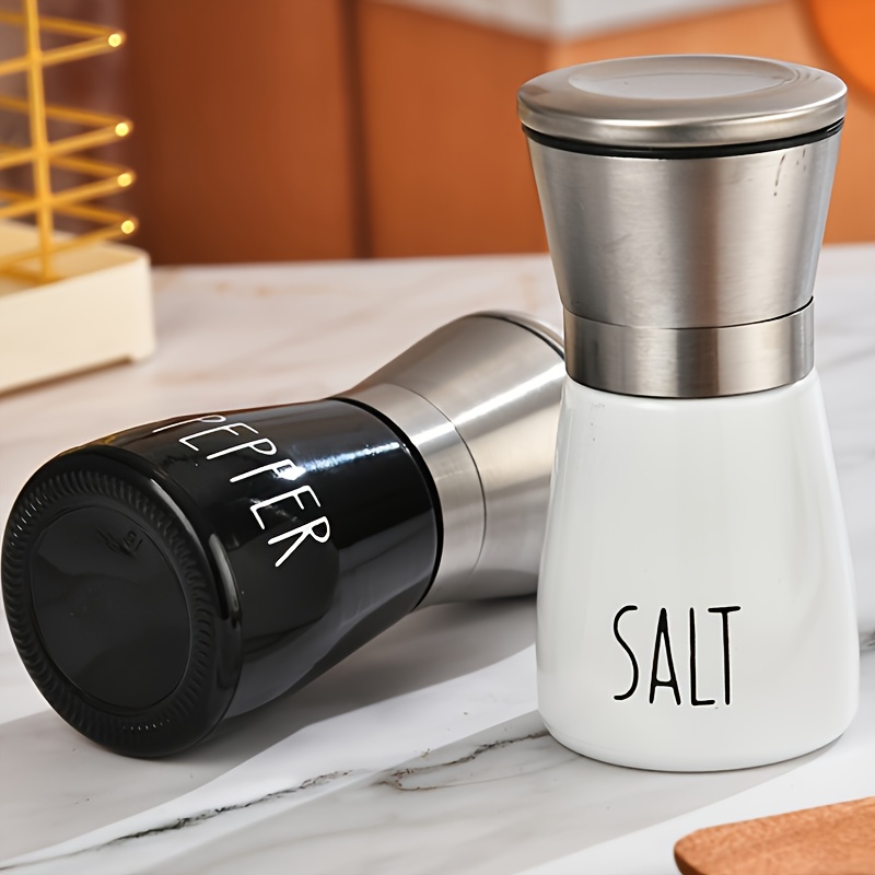 2pcs/set, Sea Salt And Pepper Grinder Set, Adjustable Glass Salt And Pepper  Shakers, Pepper Mill, Spice Crusher, Farmhouse Salt And Pepper Mills Set