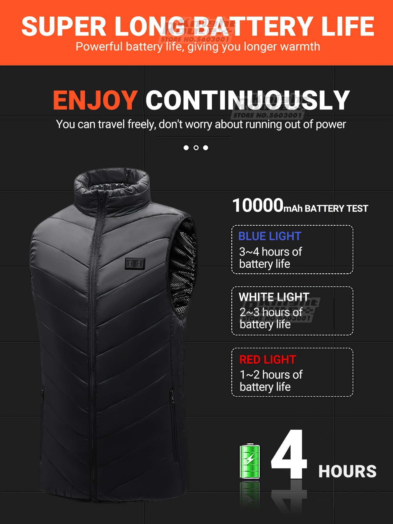 10000mAh Heating Vest Battery Pack for Heated Jacket,Heat Glove 2