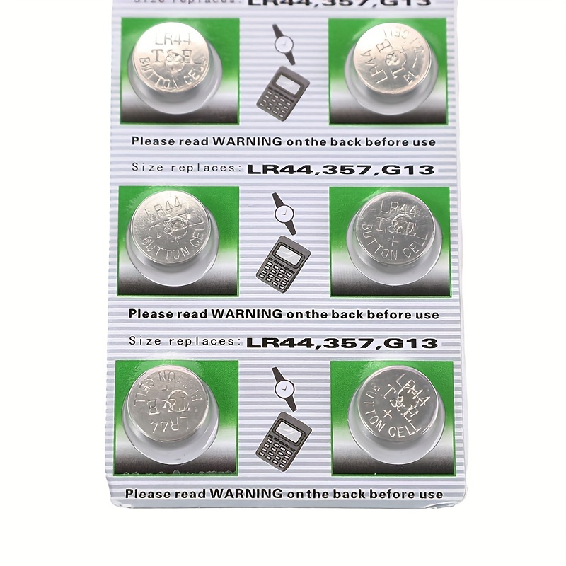 Pilas alcalinas de botón AG13, LR44, A76, 1,55 V, para reloj de juguete  remoto, L1154, SP76, pila SR44, LR1154, 357, 303, 10 piezas - AliExpress