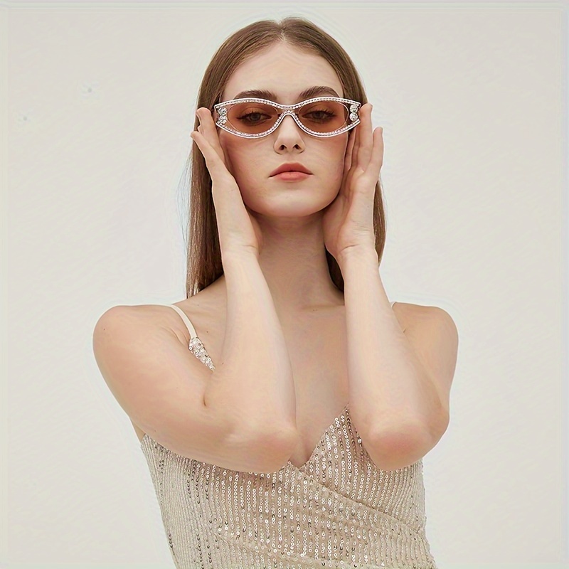 Gafas Sol Lujo Diamantes Imitación Mujer Lentes Decorativas - Temu