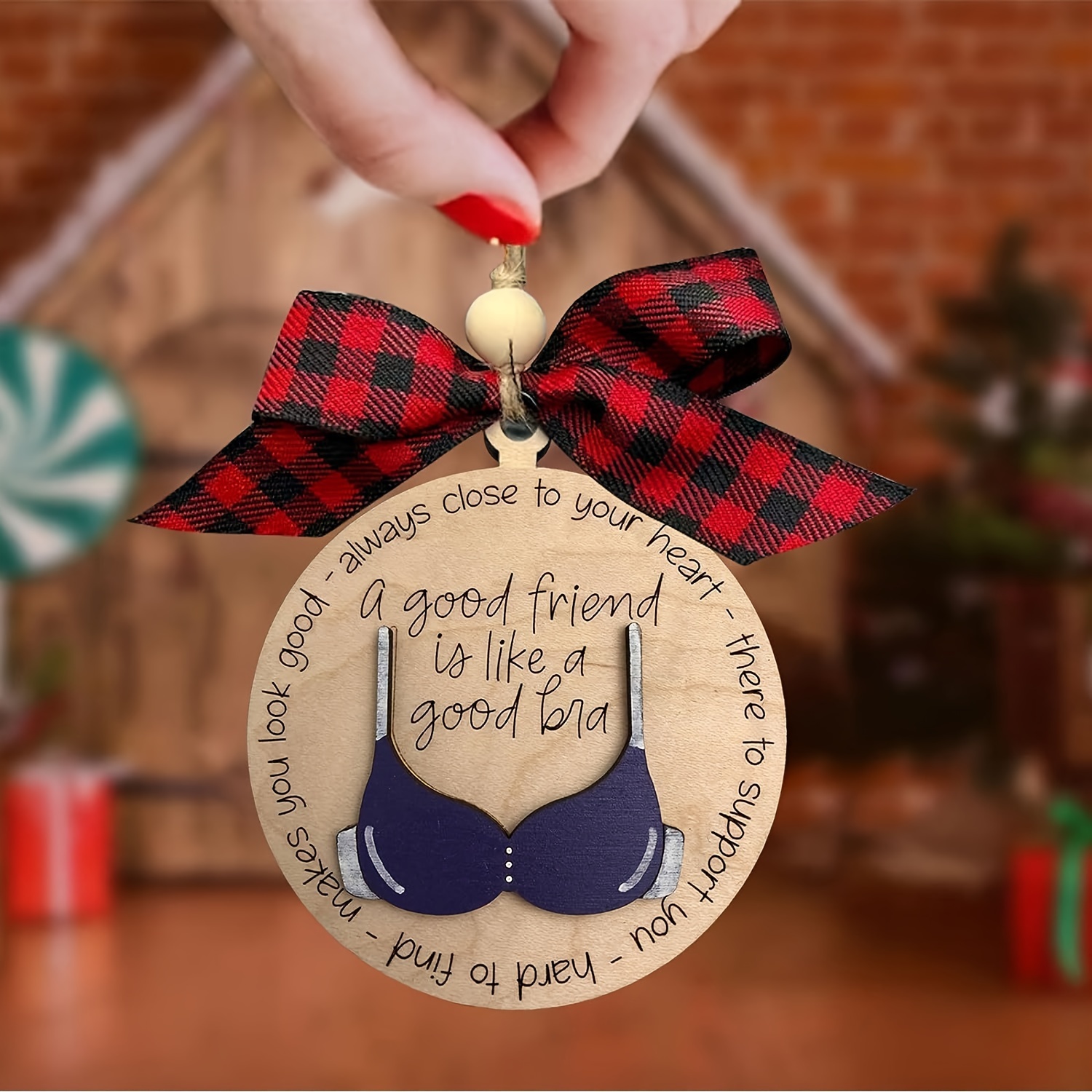 Funny Bra Ornament,fun Wood Hanging Bras Ornament,bras Christmas