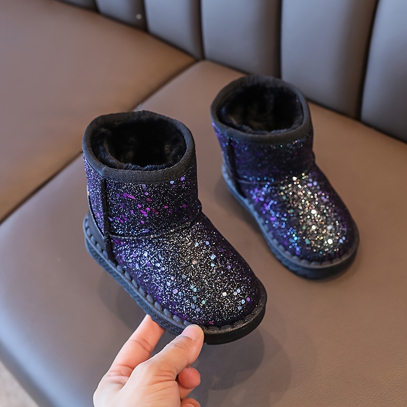 Girl's Solid Snow Boots with Warm Fleece Lining, Cozy Ankle Design